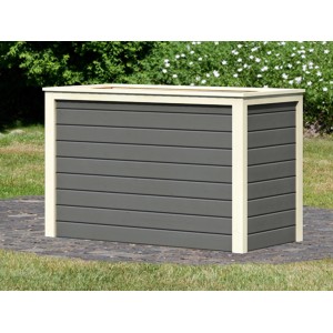 Karibu aiuola rialzata, misura 1, 133x69 cm, grigio terra. Aiuola rialzata in legno con cornice color crema.