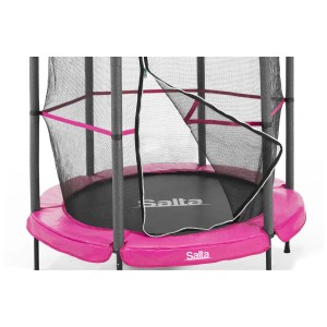 Trampolino Salta Junior rosa Ø 140 cm con rete di sicurezza per bambini.