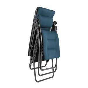 Sdraio relax Lafuma RSX Clip XL AirComfort® Coral Blue pieghevole. Lettino con rivestimento blu.