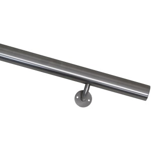Kit de rampe d'escalier en acier inoxydable, longueur 200 cm, avec support pour montage mural.