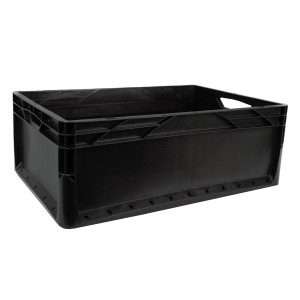 Boîte noire Eurobox-System (40x60x22cm) à paroi pleine, idéale pour le rangement.