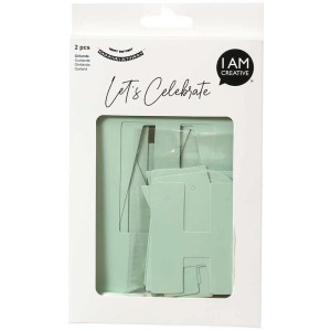 I Am Creative Wimpel-Girlande Birthday Mint, 2er-Set, Länge 230 cm, für Geburtstagsdeko.