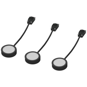 Osram LED-Unterschrankspots Puck, 3er-Set, Aluminium schwarz, Ø 6,5cm. LED-Unterbauleuchte für Küchen.