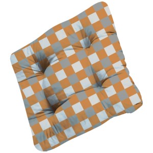 Cuscino per sedia Doppler Living D.4902 a quadri, 38x38 cm, arancio/grigio/bianco. Comodo.