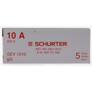 Paquet de 5 fusibles temporisés Schürter 250V/10A