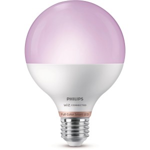Lampadina LED Smart Philips 75W E27 Globe, Tunable White & Color, luce colorata.