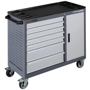 Kraftwerk Servante d'atelier BT110 avec 7 tiroirs et porte, robuste et mobile.