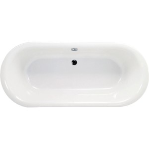 Baignoire îlot ovale blanche Sanitop-Wingeroth Ovo Solo, 180 cm, sans tablier.