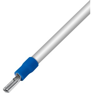 Connettore a crimpare piatto blu (Ø 2,5 mm) per connessioni cavi, set da 30 pezzi.