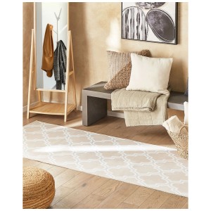 Tappeto passatoia beige Kadayal con motivo marocchino, 80x200 cm.