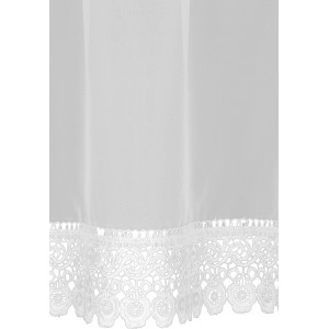 Tendina a passanti bianca Lucinda di Neusser Collection con bordo delicato, 45x140 cm.