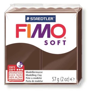Fimo Soft Pâte à modeler Chocolat, 57g, cuisson au four. Idéal pour les projets de modelage créatifs.