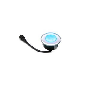 Faretto da incasso a LED Easy Connect blu, 2W, Ø 75mm per illuminazione esterna.