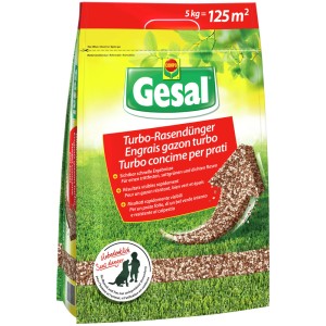Gesal Turbo concime per prato 5kg per un prato denso e verde. Sacchetto con fertilizzante granulare.