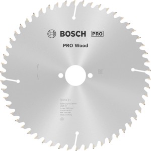 Lama sega circolare Bosch Optiline Wood, argento, con denti in carburo per tagli precisi su legno.