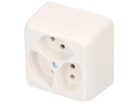 Mica Presa sopra intonaco 3 x tipo 13 Bianco