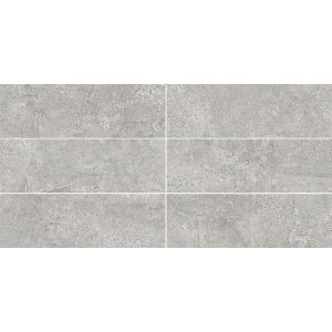 Carrelage mural Cersanit Moonrow, grès cérame gris aspect pierre, mat, 29x89 cm.