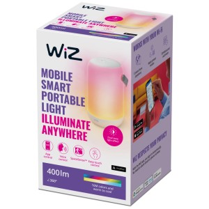 Lampada da tavolo WiZ LED, dimmerabile, bianca con sfumature di colore, 400 lm. Lampada smart nella scatola.
