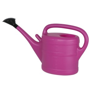 Arrosoir Geli lilas, env. 10 l, avec pommeau noir. Fixation pratique.