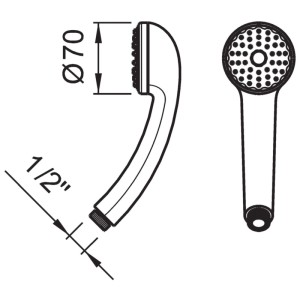 Doccetta a mano rotonda Laufen Easy cromata Ø 7 cm