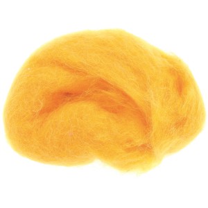 Lana di pecora giallo oro, 30g, ideale per feltro e bricolage.