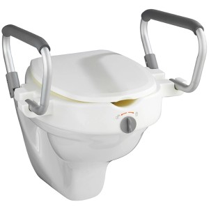 Wenko Rialzo WC Secura, rialzo per sedile WC bianco con maniglie di supporto per una maggiore sicurezza in bagno.
