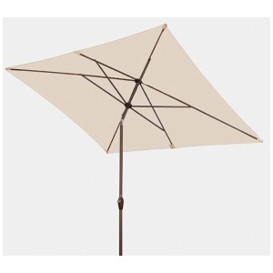 Ombrellone rettangolare Doppler Derby Basic Lift color naturale con manovella e funzione di inclinazione.