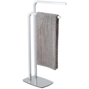 Wenko Stendino per asciugamani Acate cromato con asciugamano, 2 bracci, in acciaio inox.