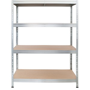 Scaffale per carichi pesanti Ar Shelving, zincato, con 4 ripiani (180x120x45cm) per cantina, garage e officina.