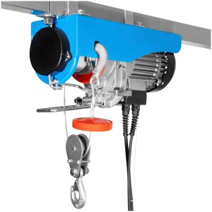 Treuil électrique Güde GSZ 300/600 : Aide au transport électrique avec câble en acier et support de montage pour charges jusqu'à 600 kg.