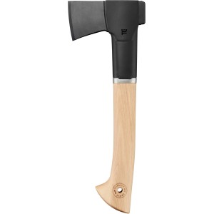 Ascia universale Fiskars Norden N7 con manico in legno di noce americano e testa nera.