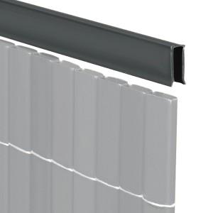 Profilo a U in plastica antracite per schermi privacy.