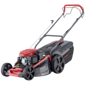 Tagliaerba a benzina AL-KO Comfort 51.0 SP-A, larghezza taglio 51 cm, con trazione e cesto di raccolta.