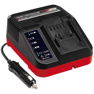 Einhell Power X-Car Charger 3A: Caricabatterie per batterie Power X-Change in auto, con display LED.