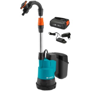Gardena Pompe de récupération d'eau de pluie sans fil 2000/2 18V P4A Kit avec batterie et chargeur.