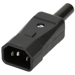 Connecteur d'appareil IEC320 C14 noir pour le raccordement d'appareils.