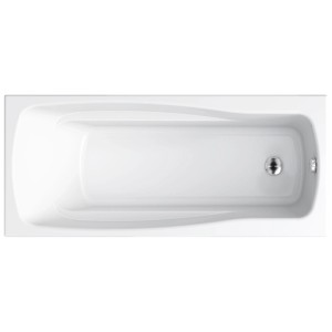 Cersanit Lana vasca da bagno rettangolare, 160x70 cm, in acrilico bianco, vista dall'alto.