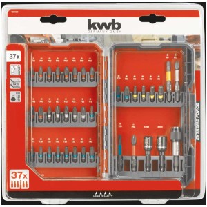 kwb Bitbox Impact L-Box, coffret d'outils de 37 pièces avec embouts et douilles pour visseuses à chocs.