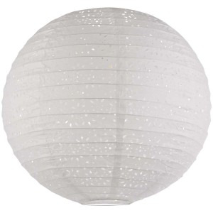 Lampada a sospensione bianca Globo Varys, Ø 40 cm, carta con punzonature decorative per lampade a sospensione.