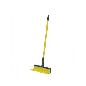 Gelb-grüner Krallenbesen mit Teleskopstiel (45 cm) für den Aussenbereich.