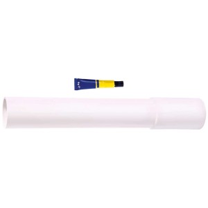Tuyau de raccordement blanc (30 cm) pour réservoir de chasse d'eau avec colle.