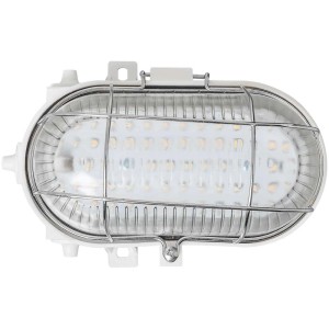 Applique murale LED ovale Worklight avec grille de protection, 8W, pour extérieur.