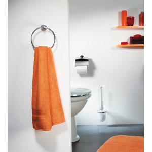 Porta carta igienica Spirella Atlantic con coperchio, cromato, per montaggio a parete in bagno.