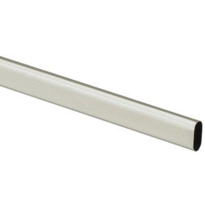 Barre de penderie ovale Hettich, 2000 mm, acier nickel-mat pour aménagement de meubles.