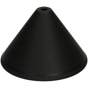 Cache-piton noir conique (110x70mm) avec serre-câble pour installation de lampe.