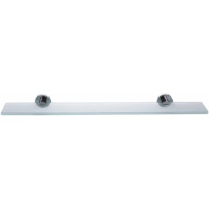 Étagère en verre Tesa Smooz, métal chromé, pour étagères murales de salle de bain. Surface en verre satiné, facile à installer.
