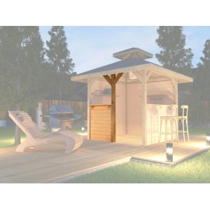 Kit bancone bar naturale per gazebo Gartenoase 651 Gr. 3