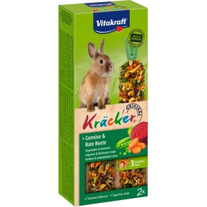 Vitakraft Kräcker légumes et betterave pour lapins, 2 pièces. Aliment pour lapins aux légumes.