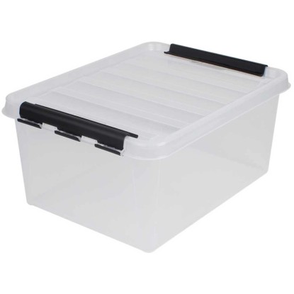 Scatola Portaoggetti Trasparente 14 Litri SmartStore - 40x30x18 Cm, Coperchio Ermetico Per Alimenti