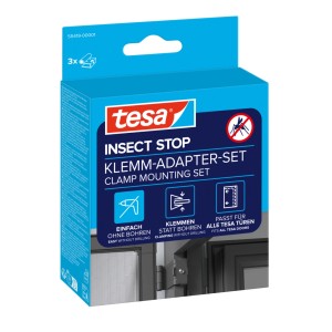 tesa Insect Stop Set adattatore a morsetto antracite per zanzariere, per montaggio senza forare.